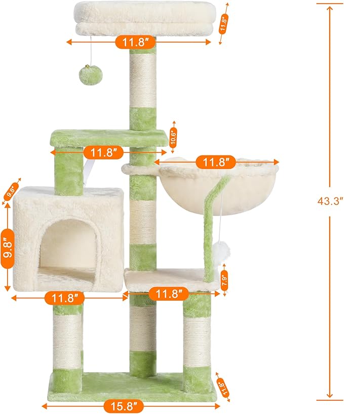 Heybly Cat Tree with Toy, Cat Tower condo - Image 3