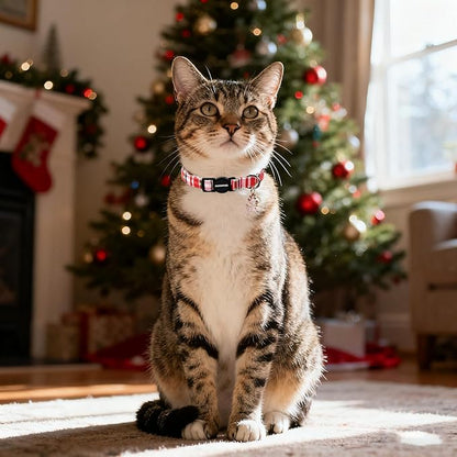 2 Pack Christmas Plaid Cat Collars Breakaway - Image 6