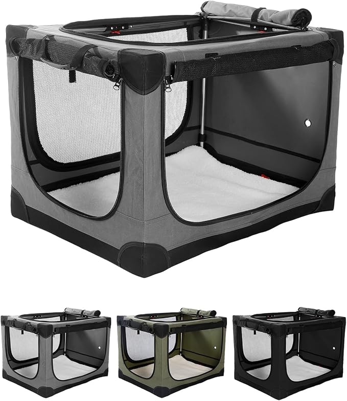Veraste 30" L x 21" W x 21" H Collapsible Travel Dog Crate, Portable Soft Dog by Veraste