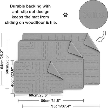 OHMO Cat Litter Mat Trapping Mat Premium Silicone Rubber 23.5x16 Grey, - Image 5
