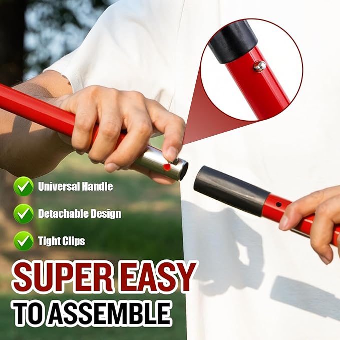 Pooper Scooper for Large Dogs, Adjustable Long Handle Metal Tray and Spade Poop - Image 4
