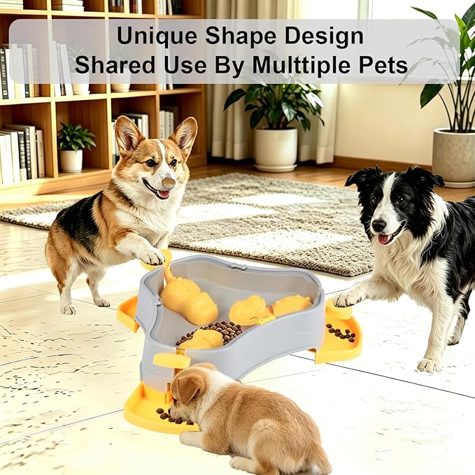 Dog Cat Treat Dispenser Slow Feeder Toy, 3-in-1 Interactive Dog Puzzle Press - Image 4