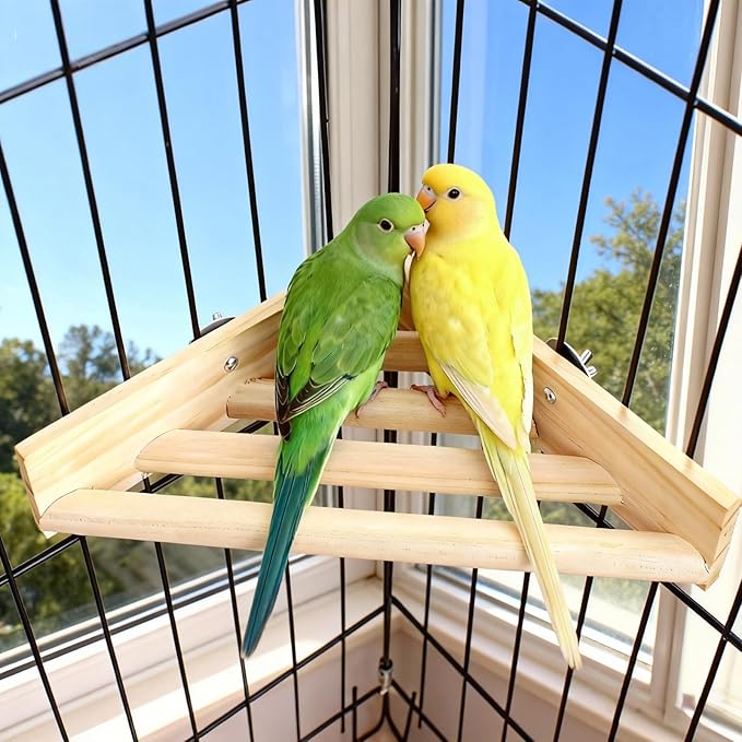 6.7Inch Bird Perch Corner, Wooden Platform Stand, Bird Platform - Image 5