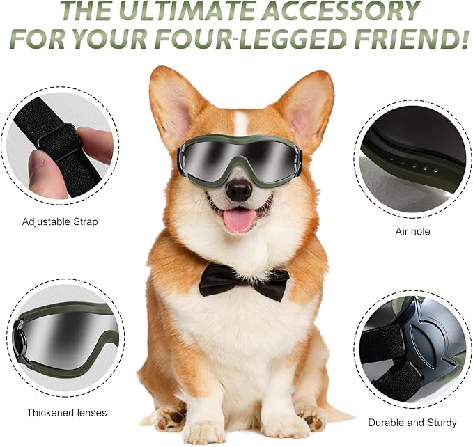 Dog Sunglasses Goggles, UV Wind Dust Fog Protection Pet Glasses Eye Wear - Image 2