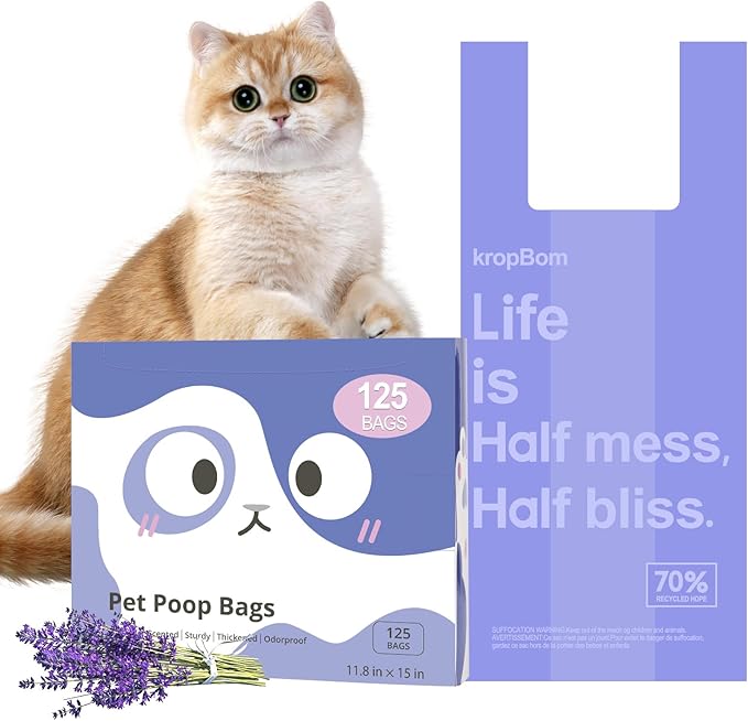 125 Count Cat Litter Bags Lavender Scented by KropBom