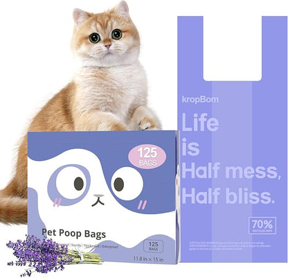 125 Count Cat Litter Bags Lavender Scented by KropBom