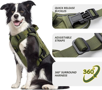WINGOIN Tactical Dog Harness for Extra Large Dogs, Heavy Duty No Pull Dog - Image 2