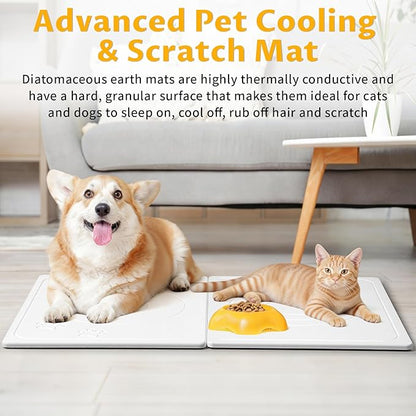 Stone Dog & Cat Food Mat, Bite-Proof Non-Slip Large Diatomaceous Pet Feeding Mat - Image 9