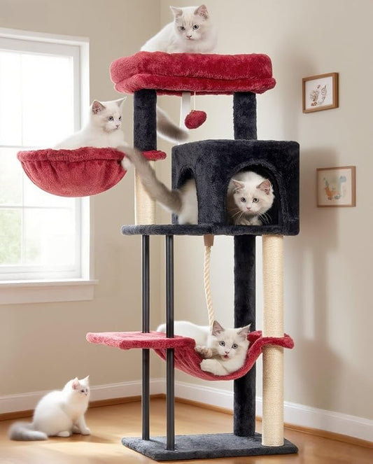 Gitelsnour Cat Tree, Cat Tower for Indoor Cats, 43.3 inch Gothic Cat Tree Tower by Gitelnour