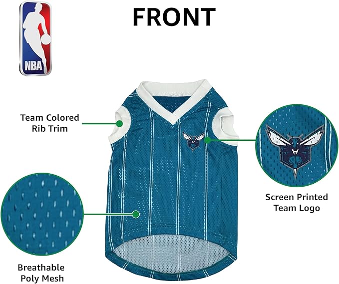 Pets First NBA Charlotte Hornets Dog Jersey, Large - Image 7