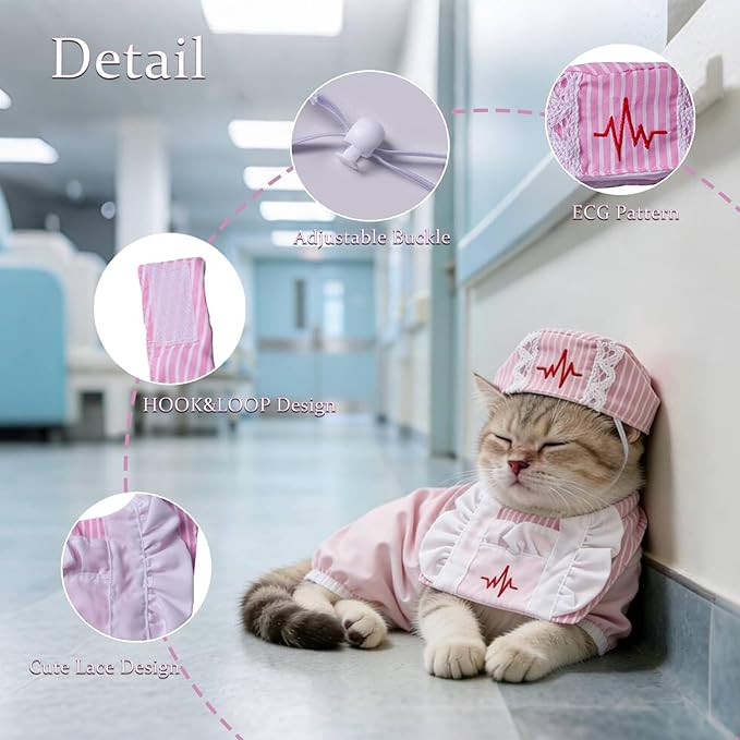 SEIS 2 Pcs Pet Nurse Costume - Image 2