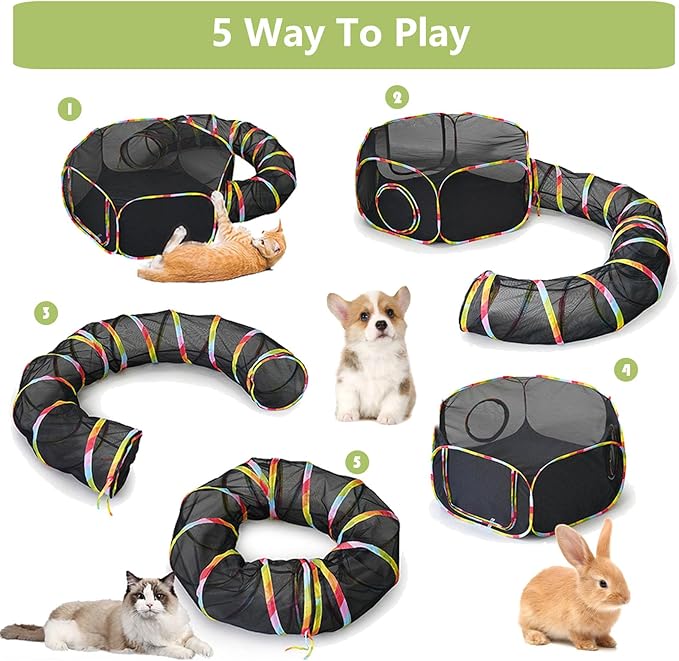 Outdoor Cat Enclosures, Cat Playground Portable Catio Mesh Tent, Outside Circle - Image 6