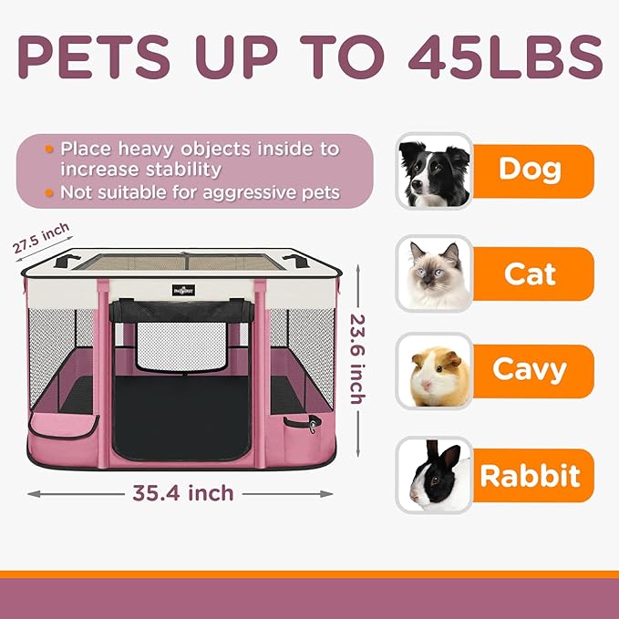 Paw Ballt Foldable Pet Kitten Playpen, Upgrade Waterproof Portable Cat Dog - Image 5