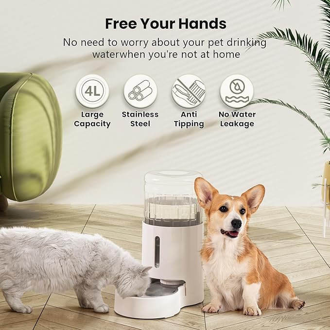 CZPET Dog Water Bowl Dispenser 4L, Wider Mouth & Upgraded Brush - Image 8