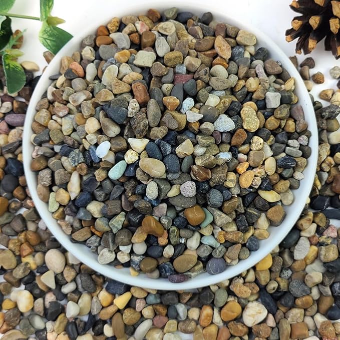 YISZM 2lbs Natural River Rocks, 1/4" Aquarium Gravel Succulent Cactus Pea Gravel by YISZM-ForYourNaturalLife