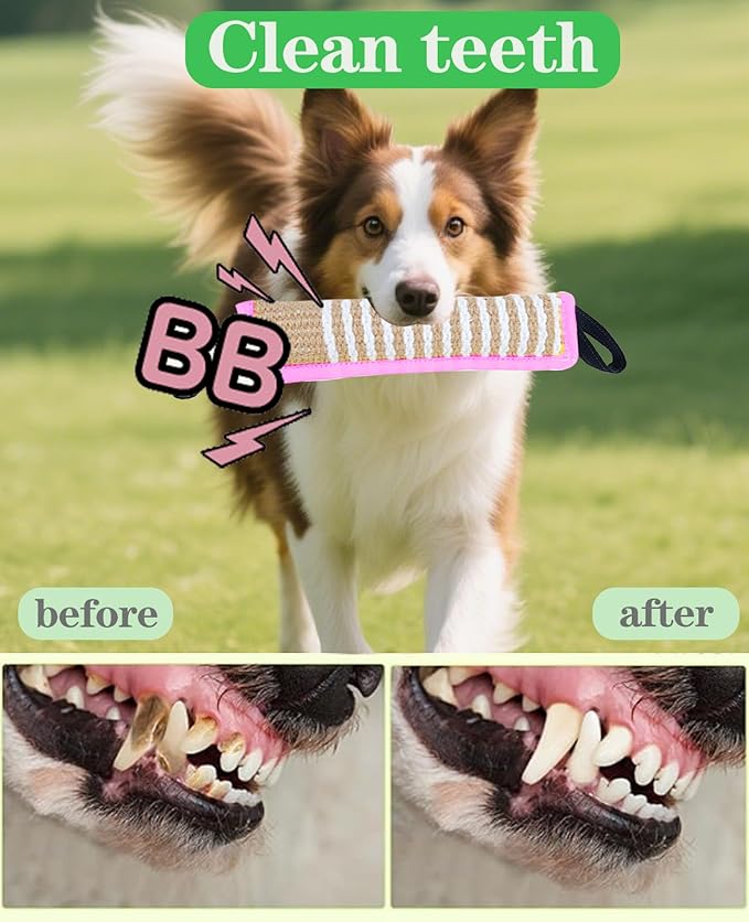 Clysoru Squeaky Tug Toy for Dogs Jute - Image 3