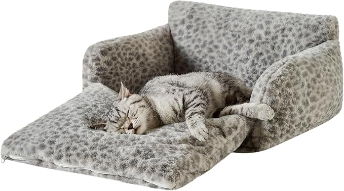 Hollypet Cat Bed Fluffy Plush Multifunctional Double-Layer Machine Washable - Image 2