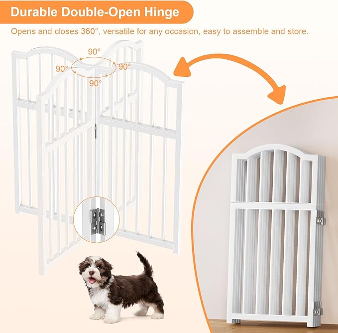 Snughome Dog Gate Indoor, 23.62" H Freestanding Short Dog Door Gates - Image 8