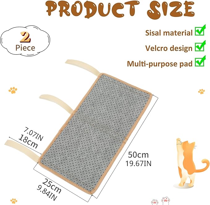 JanYoo 2 Pieces Cat Scratcher Mat - Image 2