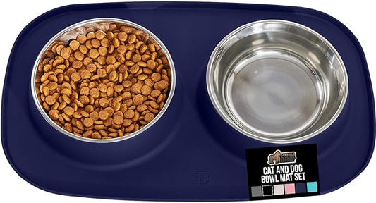 GORILLA GRIP Feeding Mat Bowl Set, 100% Waterproof BPA Free Silicone, 304 by Unknown