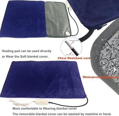 Pet Heating pad for Large Dog cat Heated Bed Dog Heating pad 34" x 21" - Image 4