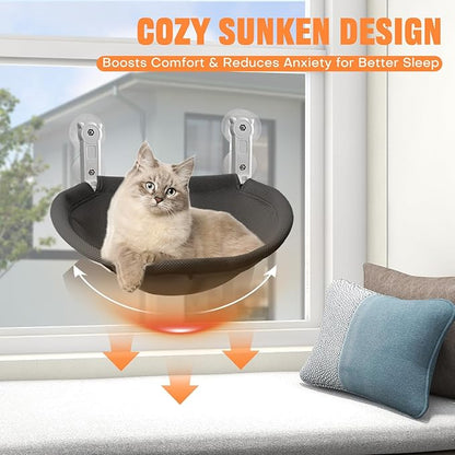 Homegroove Cat Window Perch, 18 x 12 Inch Foldable Cat Hammock - Image 4