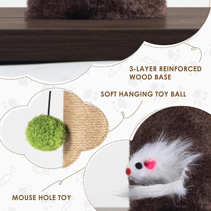 Cat Scratching Post for Indoor Cats Adults – 33.46" Tall Stylish Sisal Scratcher - Image 5