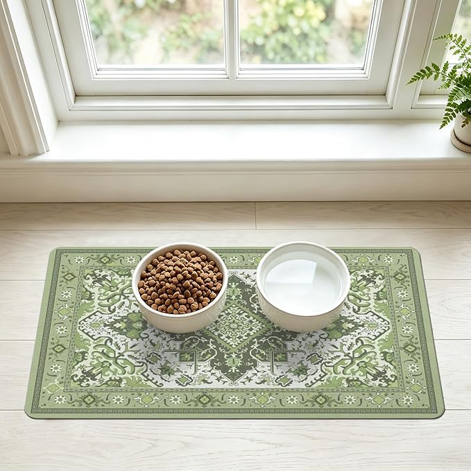 Pet Feeding Mat for Floors Waterproof Dog Mat for Food and Water Absorbent by Unknown