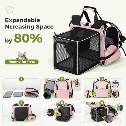 Lekereise Widened Pet Backpack Travel, Wide Pet Carrier Backpack - Image 4