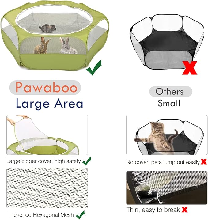 Pawaboo Small Animals Playpen, Waterproof Small Pet Cage Tent - Image 3