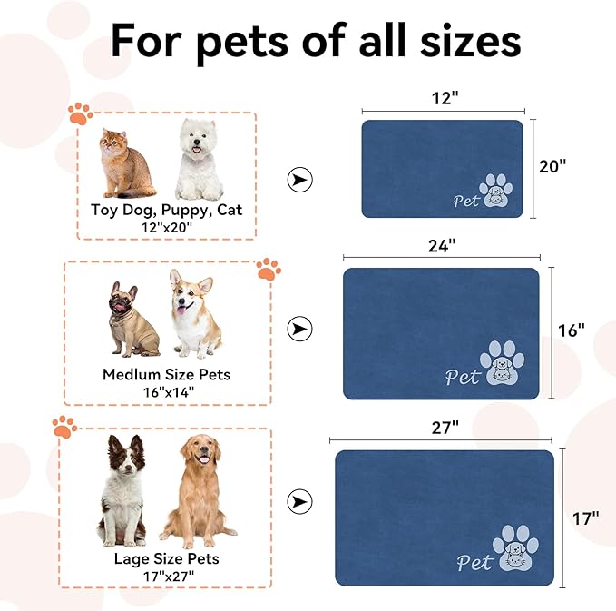 Dog Cat Feeding Mat-Absorbent Pet Bowl Mat - Image 5