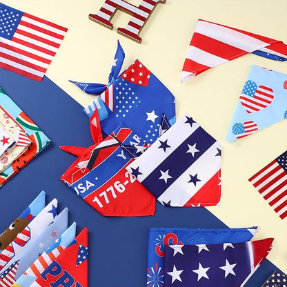 Huhumy 100 Pcs 4th of July Dog Bandanas 250th Anniversary Patriotic Pet - Image 4