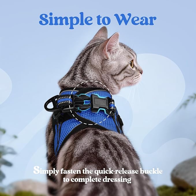 rabbitgoo Cat Harness and Leash, Step-in Escape Proof Kitten Harness Set - Image 5
