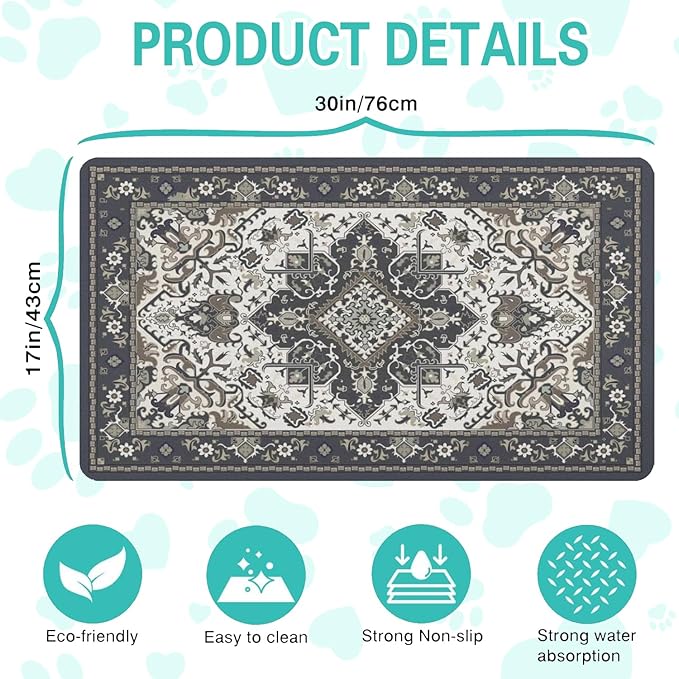 Pet Feeding Mat for Floors Waterproof Dog Mat for Food and Water Absorbent - Image 5