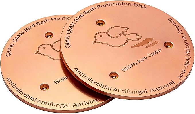 QIANQIANBird Bath Copper Disk, 0.6mm Reinforced 99.99% Pure Copper Cleaning Disk by QIANQIAN
