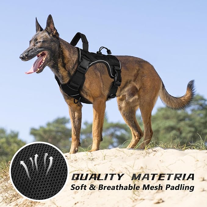 WINGOIN Black Tactical Dog Harness - Image 5