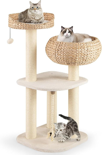 Tangkula Modern Cat Tree, Tall Cat Tower by TANGKULA