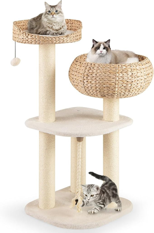 Tangkula Modern Cat Tree, Tall Cat Tower by TANGKULA