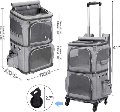 HOVONO Extra Large Double-Compartment Pet Carrier Backpack - Image 6