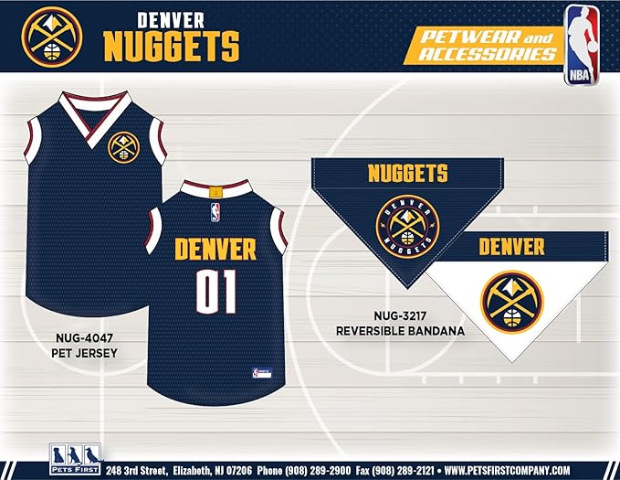 Pets First NBA Denver Nuggets Dog Jersey, Large - Image 8