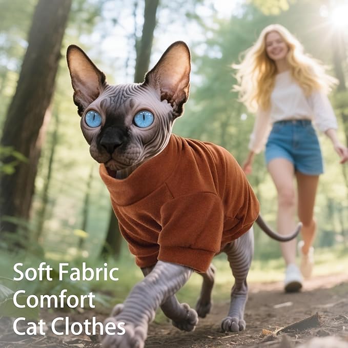 Fleece Sphynx Cat Sweater Pullover - Image 2