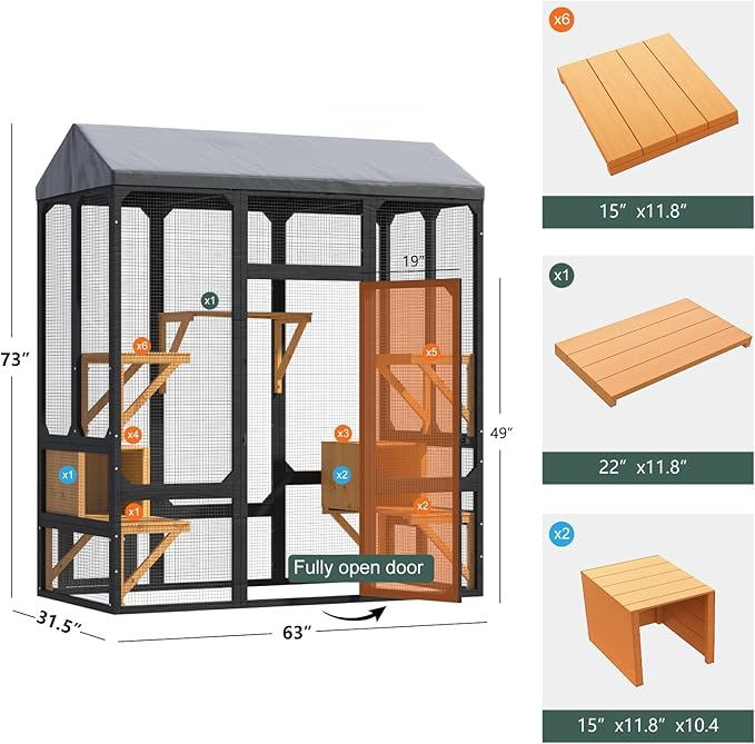 TIMHAKA Cat Catio, Large Cats House - Image 6