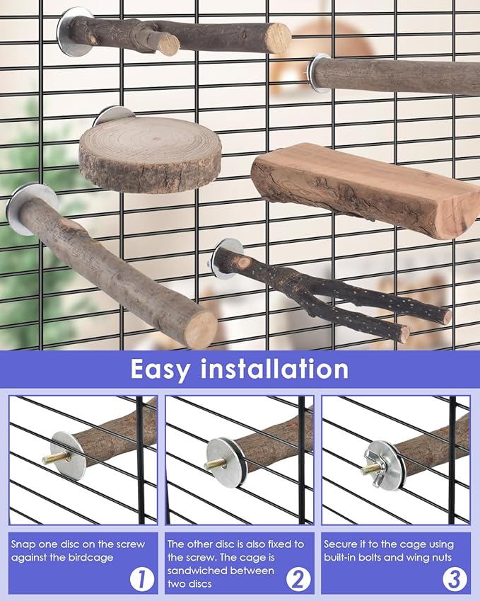 Bissap 10 PCS Bird Chew Toys, Parakeet Natural Wood Parrot Hanging Cage Toy - Image 4