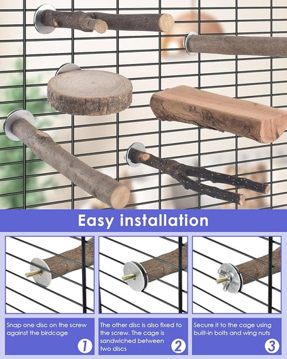 Bissap 10 PCS Bird Chew Toys, Parakeet Natural Wood Parrot Hanging Cage Toy - Image 4