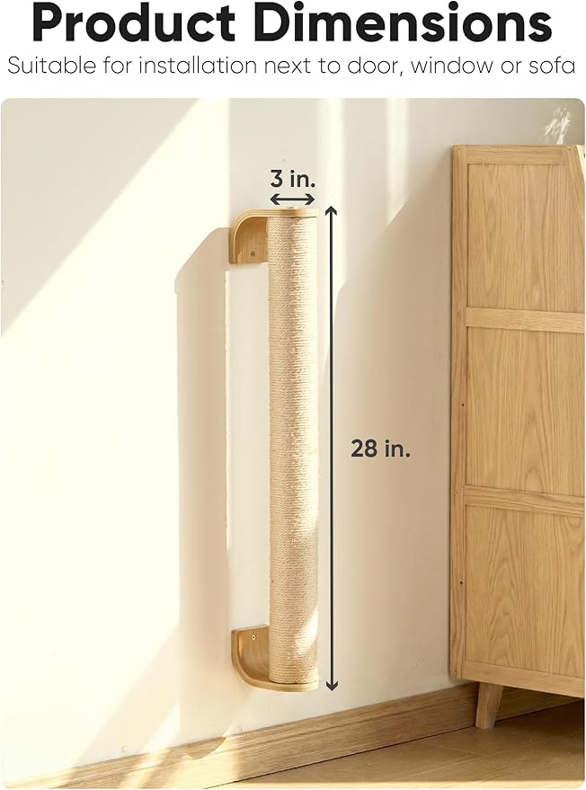 FUKUMARU Cat Wall Scratcher, Sturdy Sisal Climbing Tree - Image 4