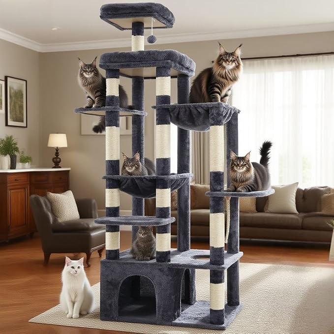 Heybly Cat Tree, 71-Inch Tall Cat Tower - Image 3