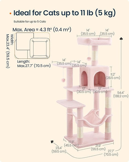 SONGMICS HOME Cat Tree for Indoor Cats, Hammock and Condo - Image 6
