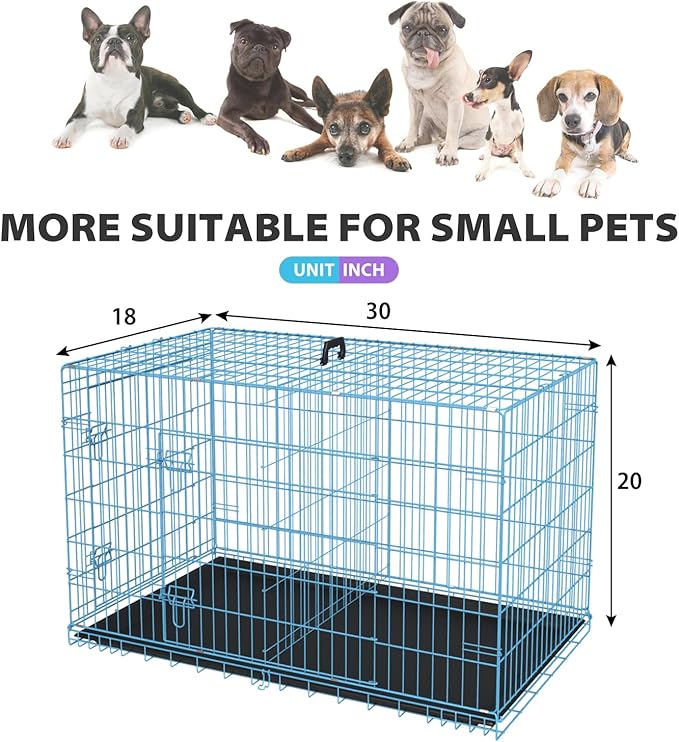 BestPet | Dog Crate | 30" | Blue | Foldable Metal Kennel - Image 7