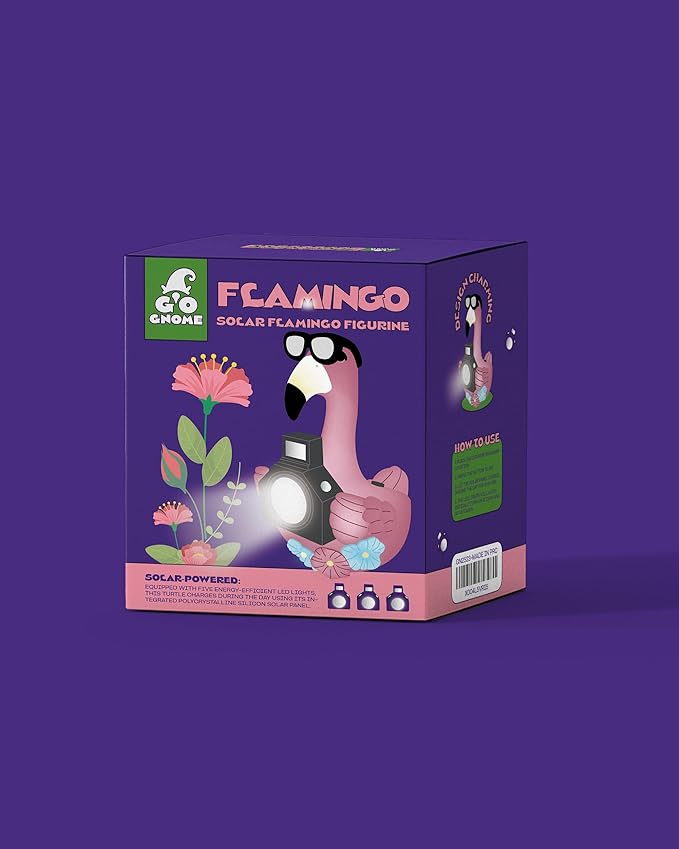 GoGnome Solar Flamingo Garden Statue - Image 3