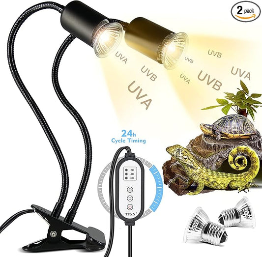 TFNN Reptile Heat Lamp, Double-Head Heat Lamp by TFNN